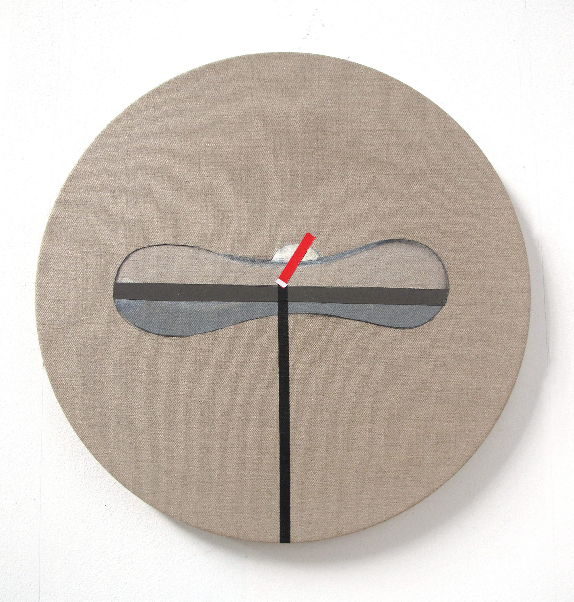 Burbuja Nivel, 2012, mixed media on canvas, 60 cm. diameter